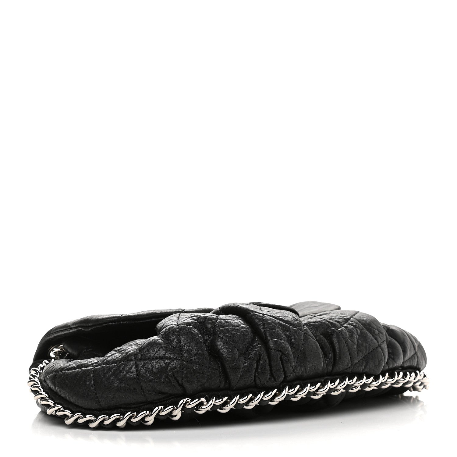 Chanel Washed Lambskin Quilted Medium Chain Around Messenger Black 4 of 9