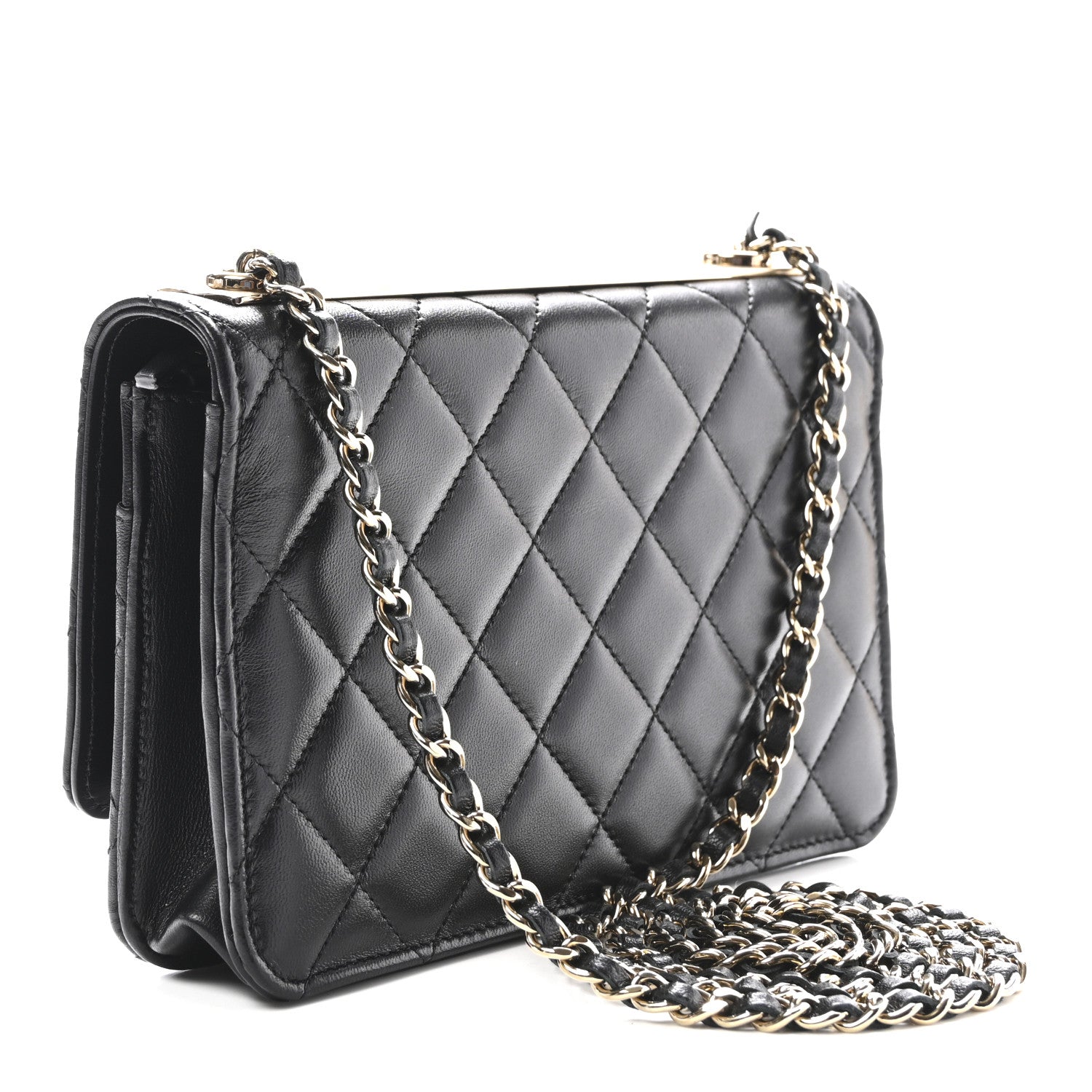 Chanel Lambskin Quilted Trendy CC Wallet On Chain WOC Black 3 of 11