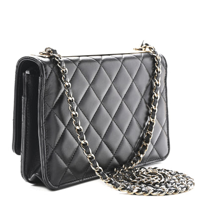 Chanel Lambskin Quilted Trendy CC Wallet On Chain WOC Black 3 of 11