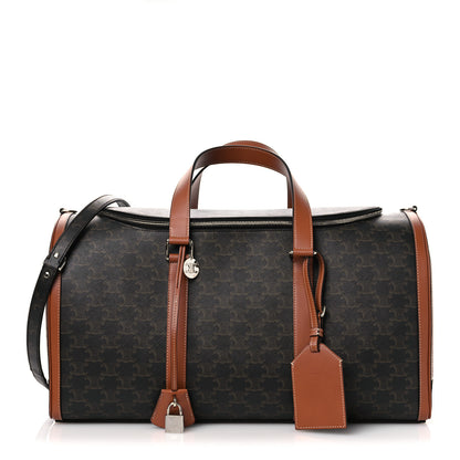 Celine Triomphe Canvas Calfskin Travel Dog Bag Tan 1 of 11