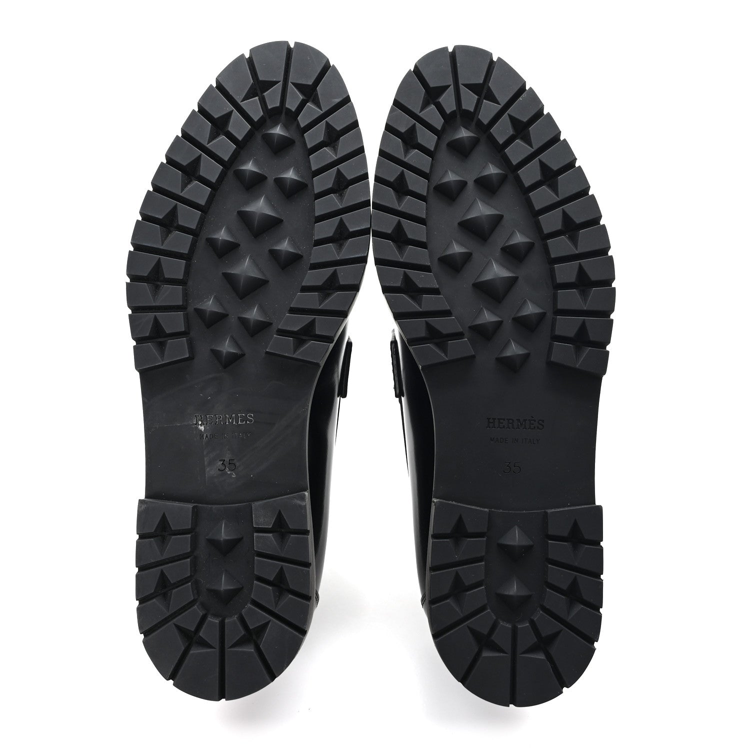Hermes Calfskin Womens Faubourg Loafers 35 Black 6 of 10