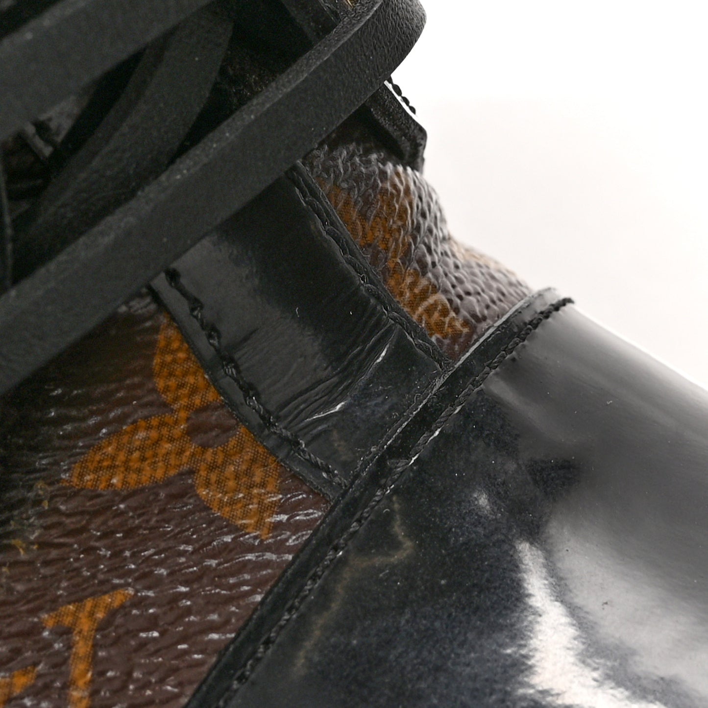 Patent Calfskin Monogram Star Trail Ankle Boots 37.5 Black