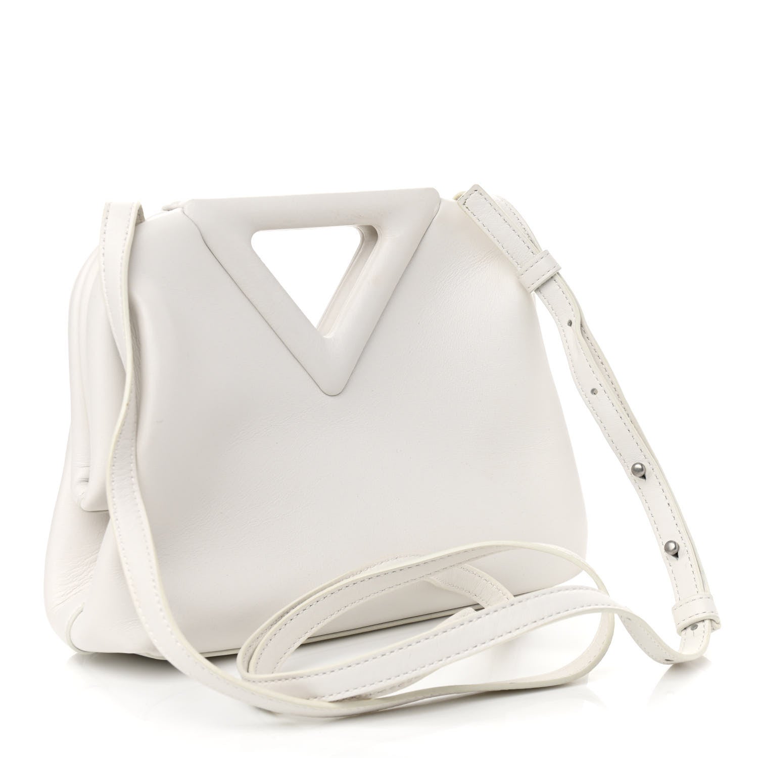 Bottega Veneta Calfskin Small The Point Triangle Bag Chalk 3 of 10