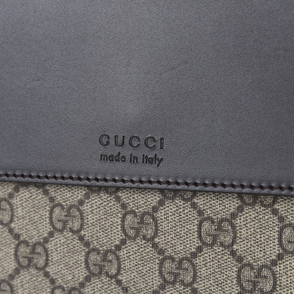 Gucci GG Supreme Monogram Selleria Calfskin Satchel Messenger Bag Beige Ebony Cocoa Marrone Scuro 9 of 9