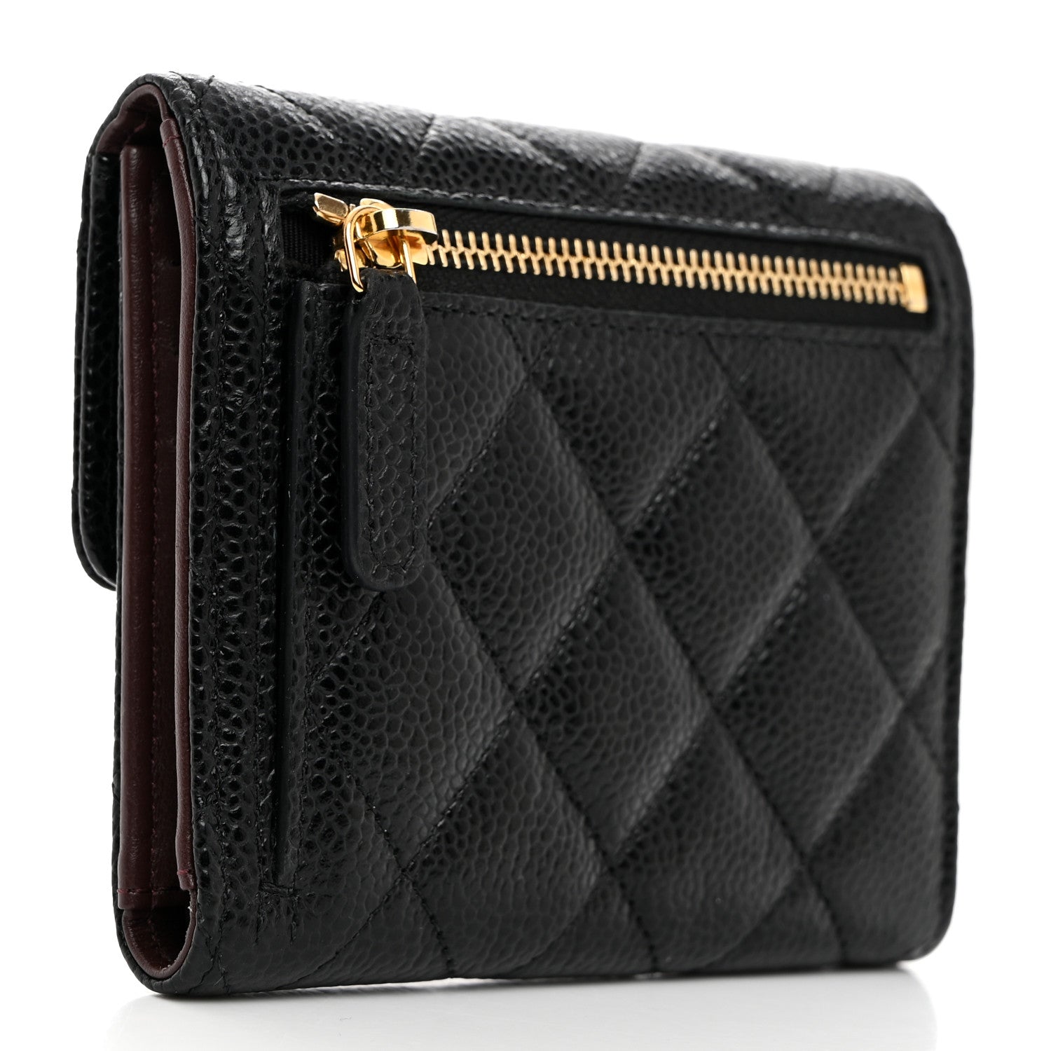 Chanel Caviar Quilted Compact Flap Wallet Black 3 of 8