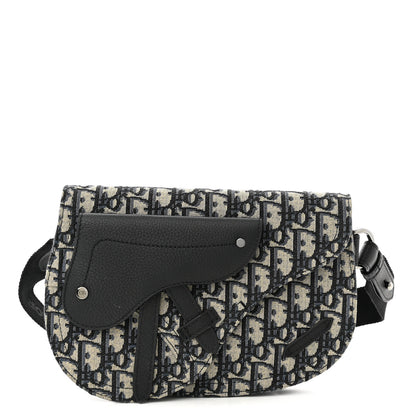 Christian Dior Oblique Saddle Messenger Pouch Beige Black 1 of 10