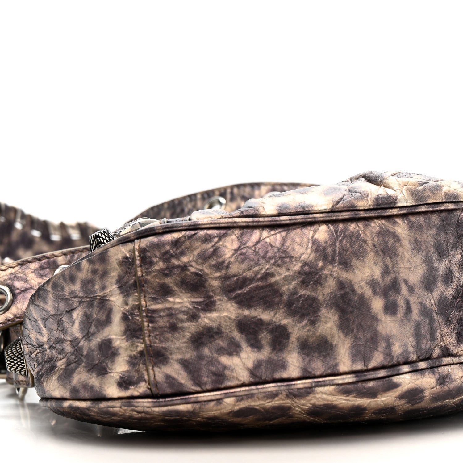 Balenciaga Metallic Agneau Arena Leopard Le Cagole Shoulder Bag XS Brown 10 of 12