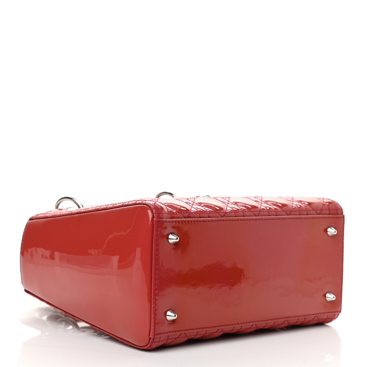 Patent Cannage Medium Lady Dior Red