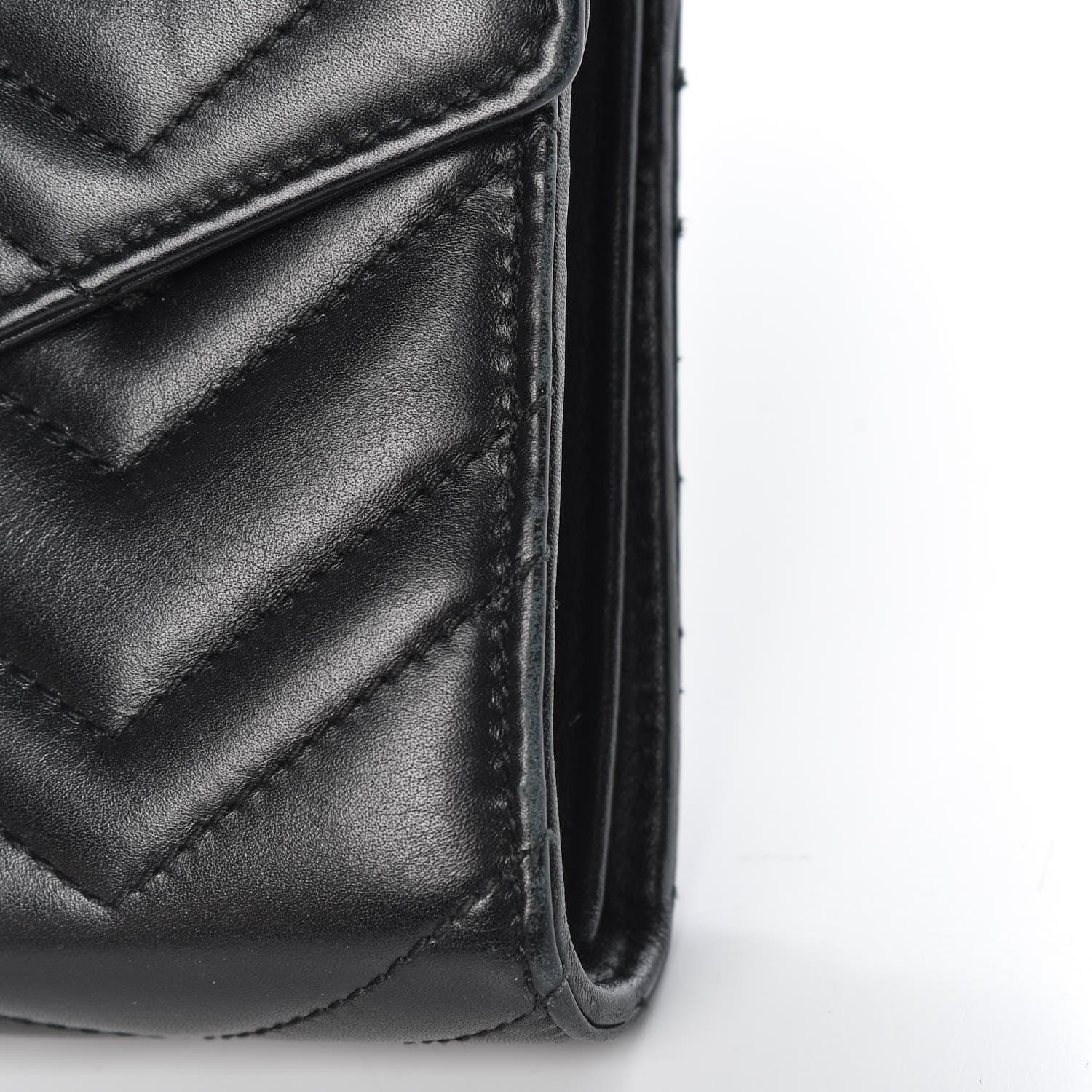 Gucci Calfskin Matelasse GG Marmont Chain Wallet Black 11 of 14