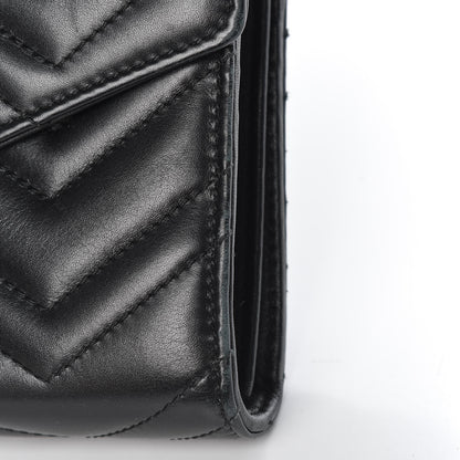 Gucci Calfskin Matelasse GG Marmont Chain Wallet Black 11 of 14