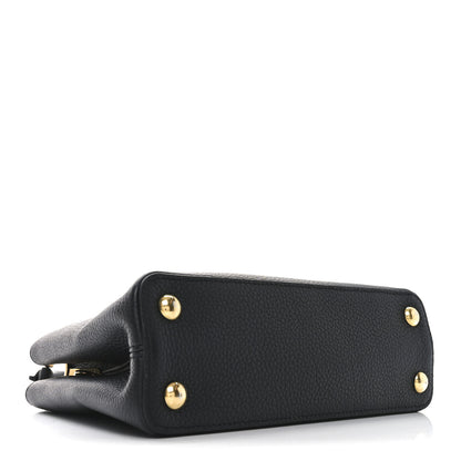 Louis Vuitton Taurillon Malachite Effect BB Capucines Black 4 of 9