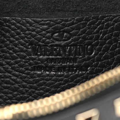 Valentino Garavani Pebbled Calfskin Rockstud Chain Pouch Shoulder Bag Black 7 of 10