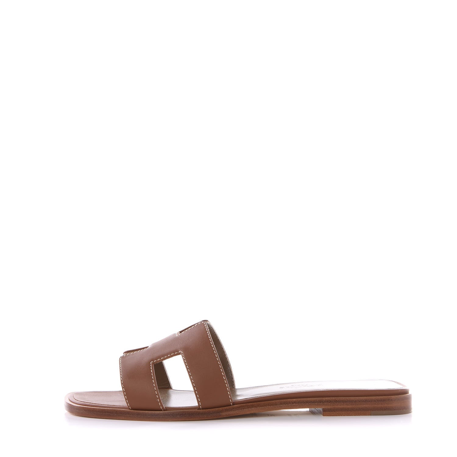 Hermes Box Calfskin Oran Sandals 36 Gold 1 of 11