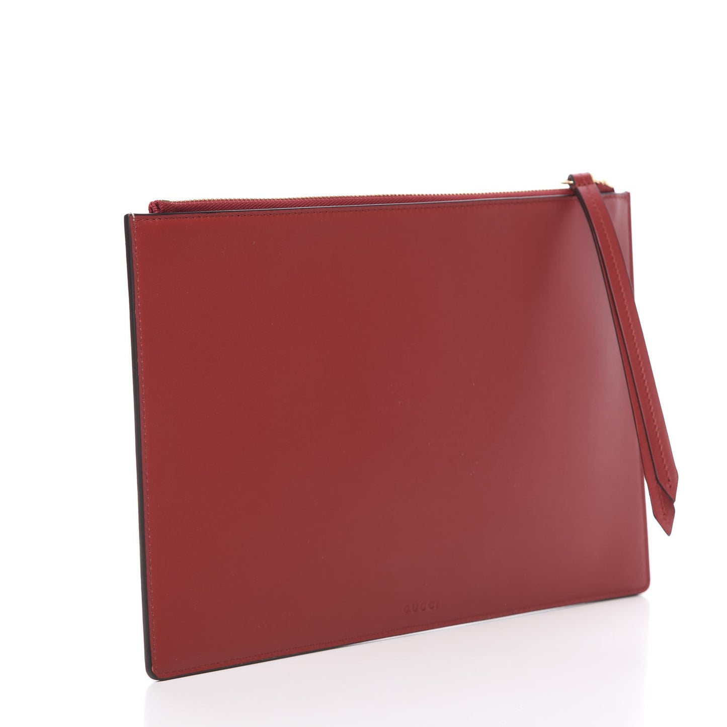 GG Supreme Monogram Bosco Patch Zip Pouch Beige Malva Hibiscus Red