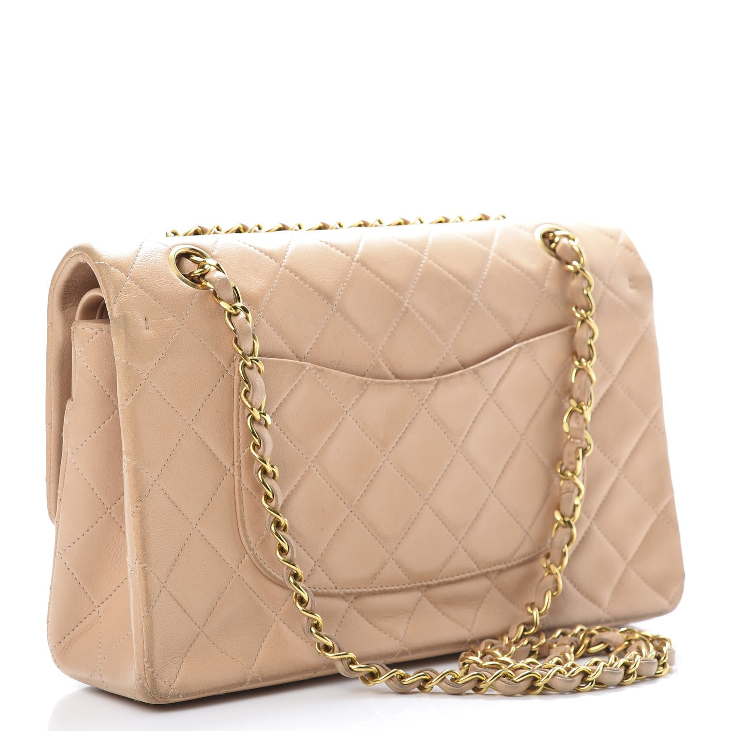 Chanel Lambskin Quilted Medium Double Flap Beige 3 of 15