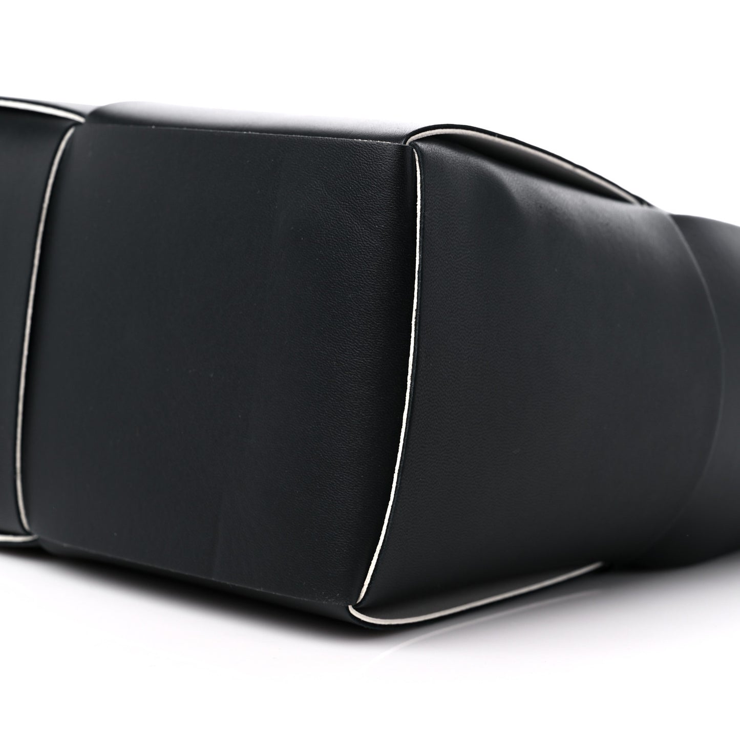 Nappa Maxi Intrecciato Arco Tote Black White