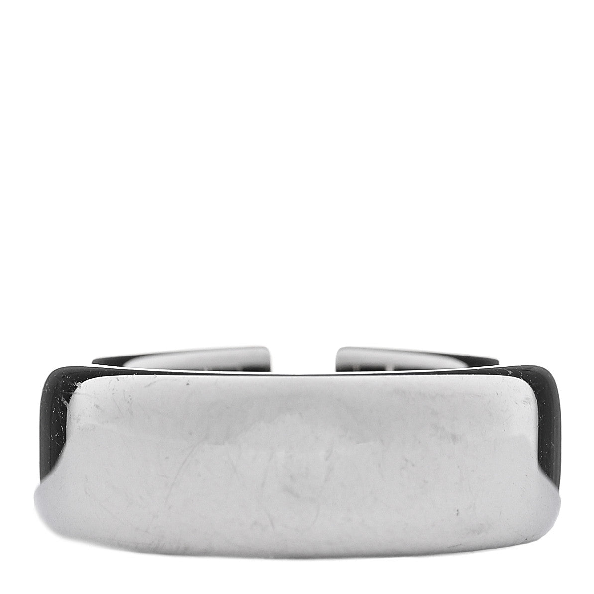Hermes Stainless Steel Lacquer Etrier Ring  58 8.25 Black 3 of 4