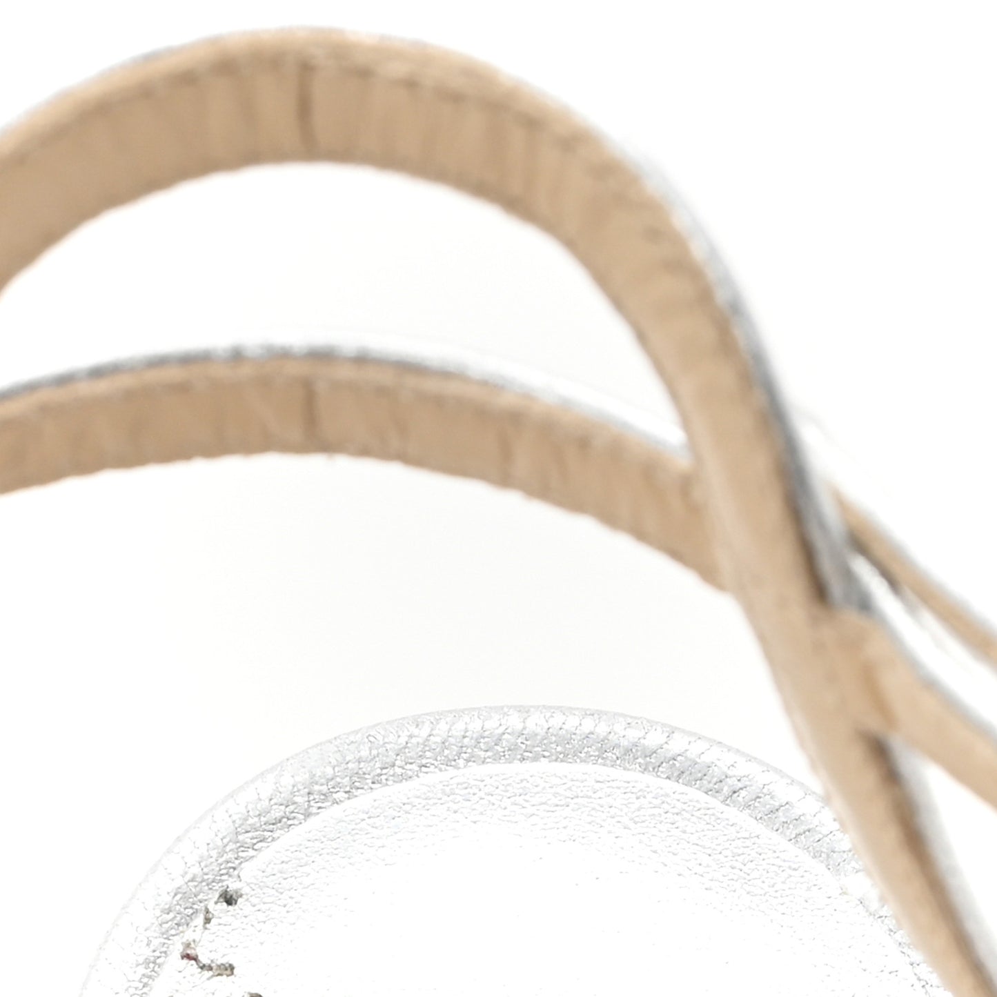 Metallic Nappa Sacora 85 Sandals 38.5 Silver