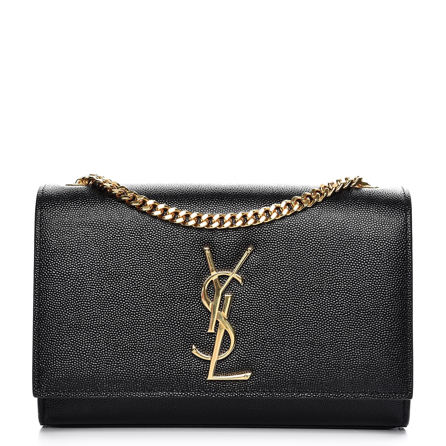 Saint Laurent Grain De Poudre Small Monogram Kate Satchel Black 1 of 7
