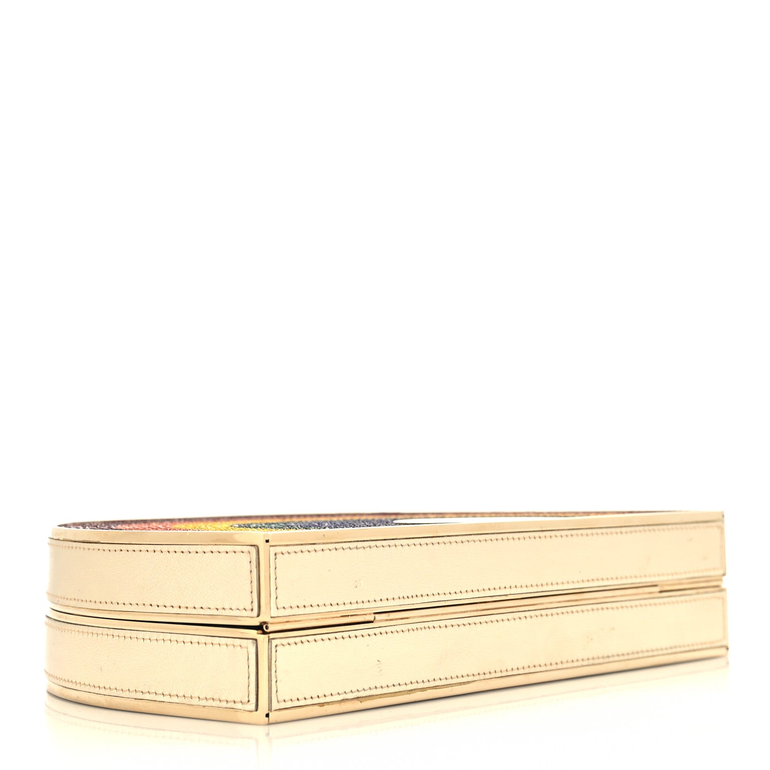 Judith Leiber Crystal Rainbow Minaudiere Clutch Gold Multicolor 4 of 10