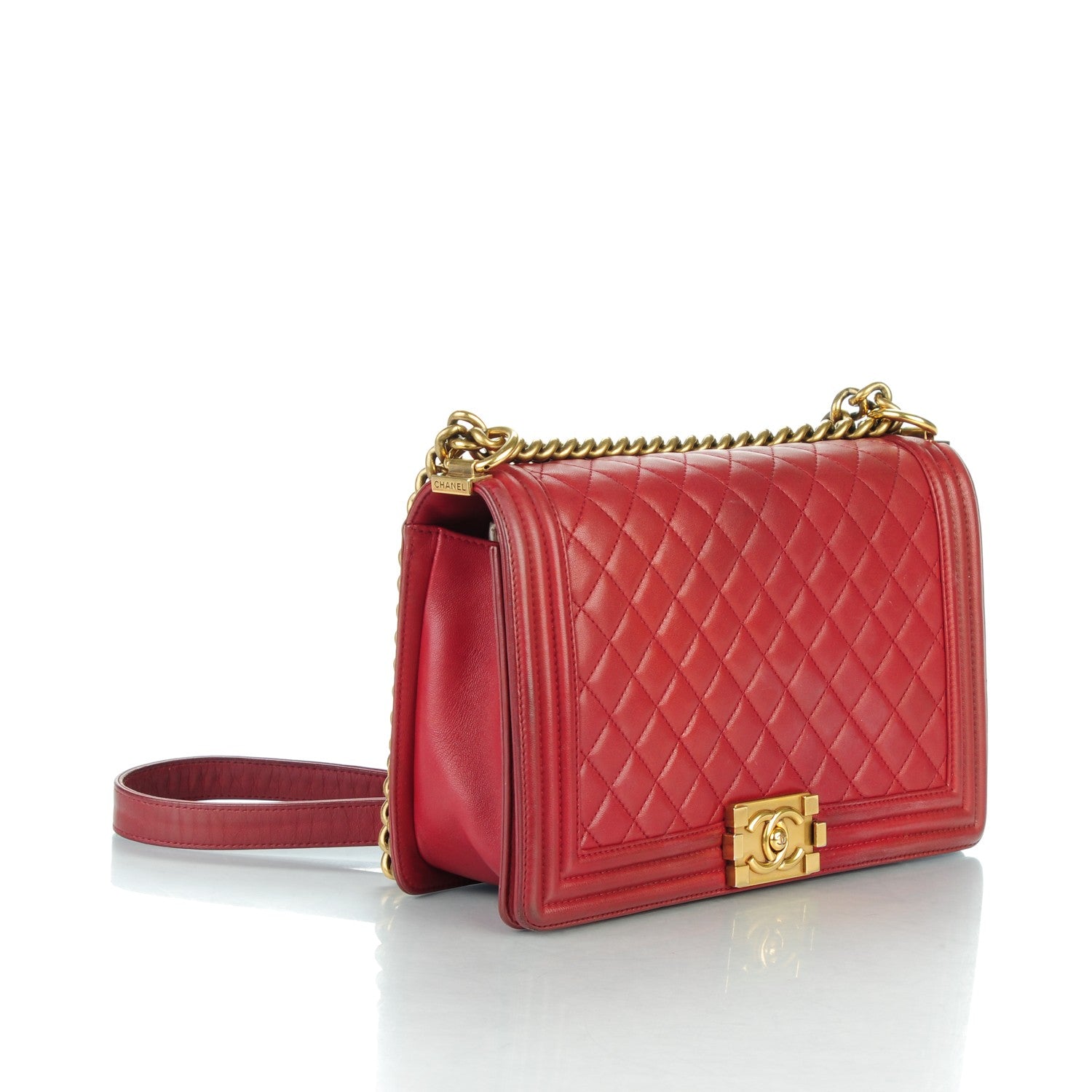 Chanel Lambskin Quilted New Medium Boy Flap Dark Red 5 of 13