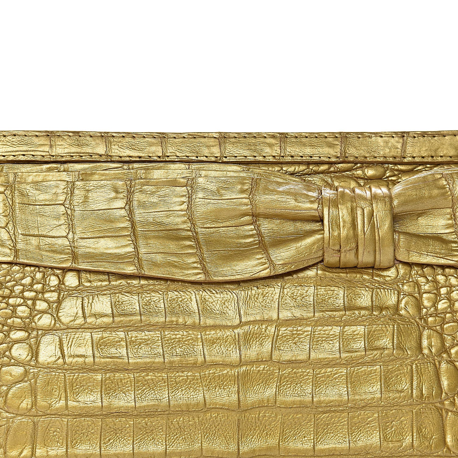 Nancy Gonzalez Crocodile Clutch Gold 9 of 9
