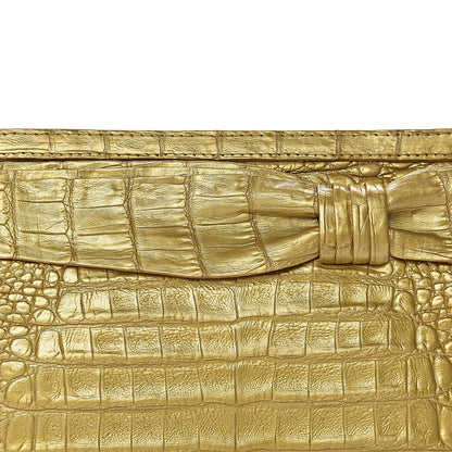 Nancy Gonzalez Crocodile Clutch Gold 9 of 9