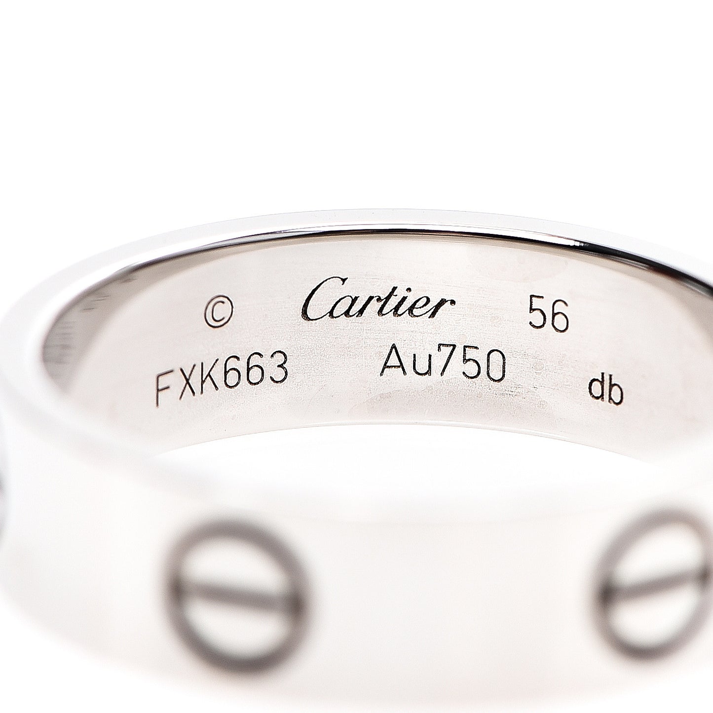 18K White Gold 5.5mm LOVE Ring 56 7.5