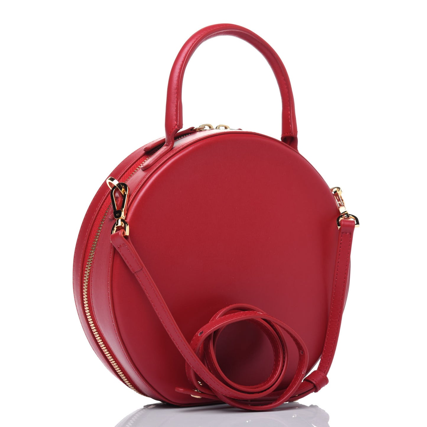 Calfskin Circle Crossbody Bag Flamma