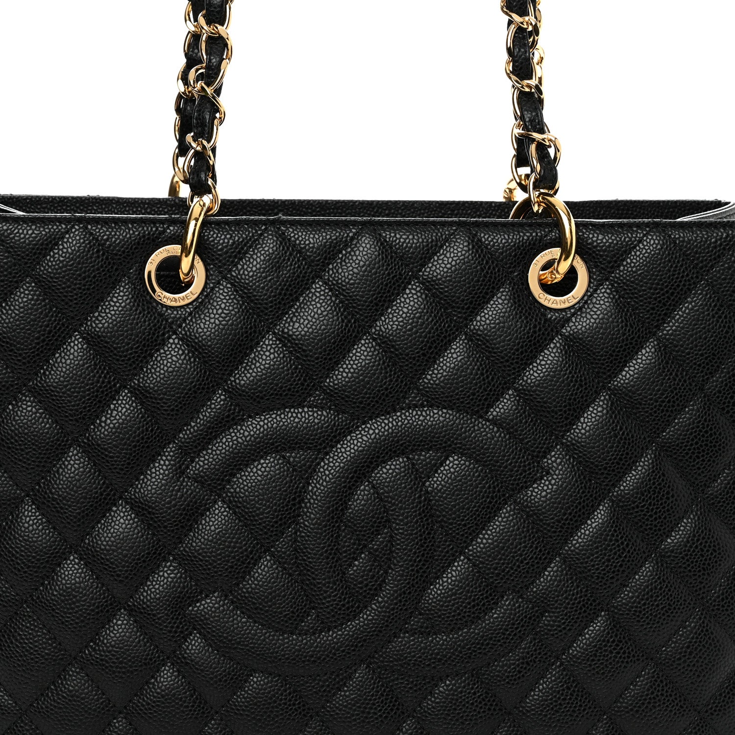 Chanel Caviar Quilted Grand Shopping Tote GST Black 8 of 13