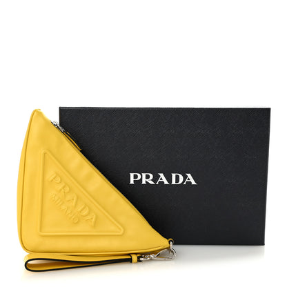 Prada Grace Lux Triangle Logo Embossed Triangle Wristlet Pouch Sole 8 of 8