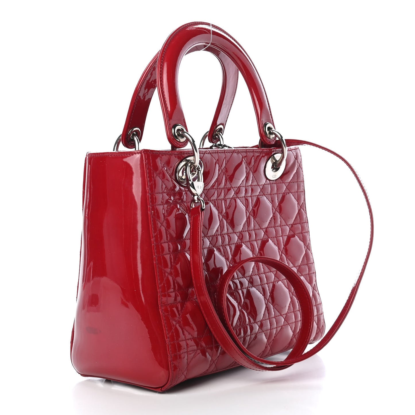 Patent Cannage Medium Lady Dior Red