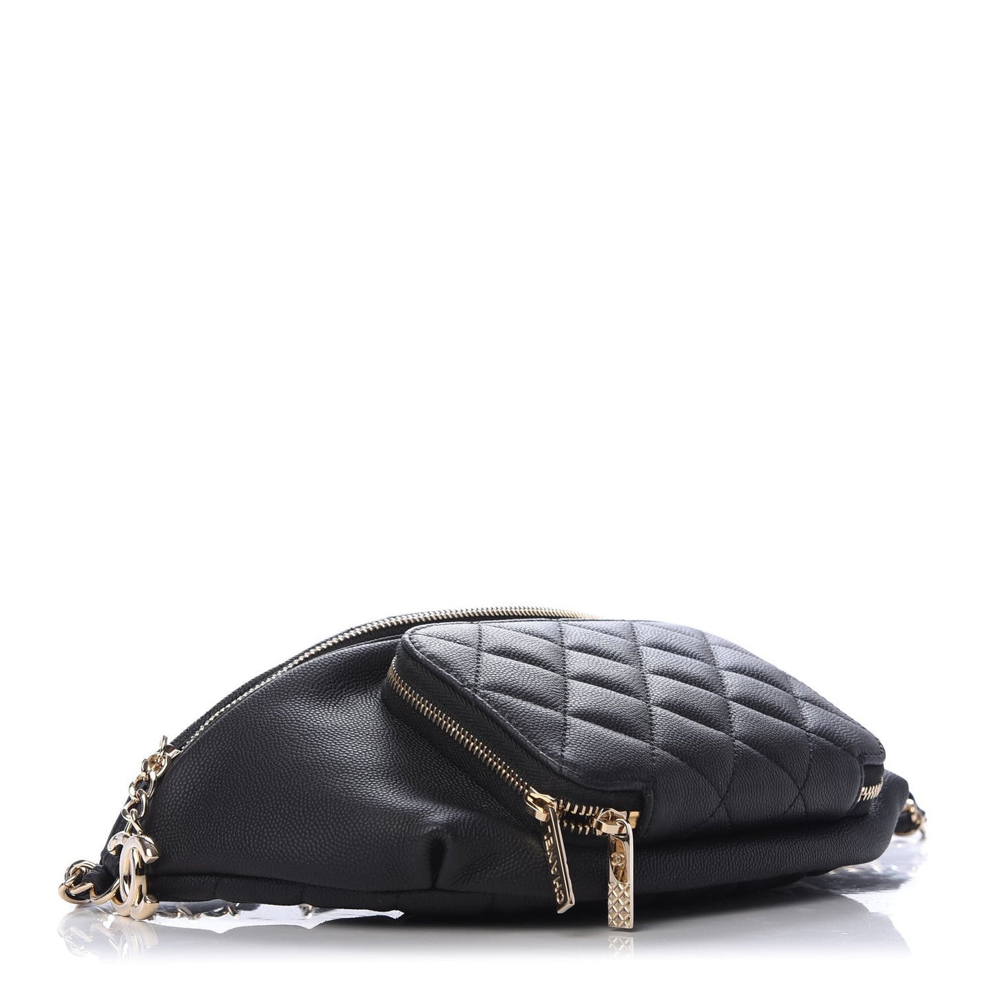 Caviar Quilted Business Affinity Waist Belt Bag Black