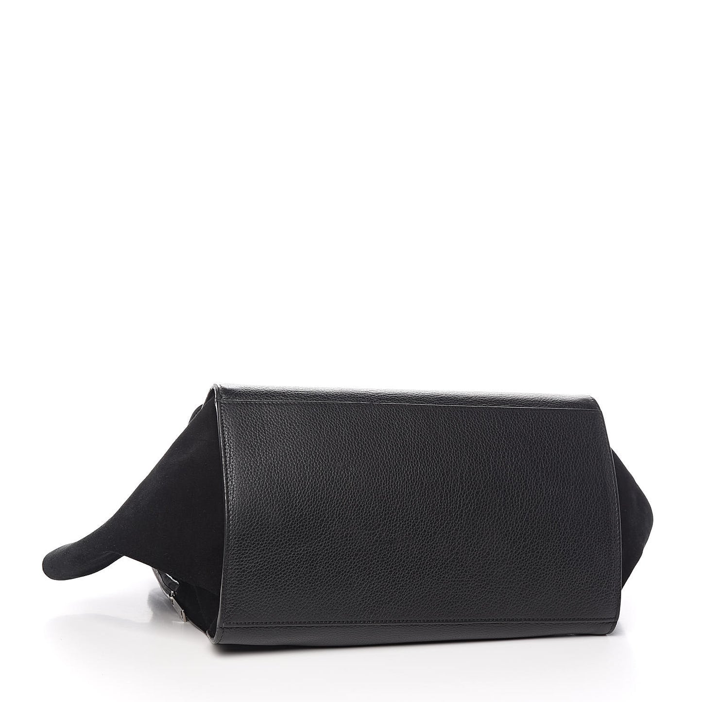 Drummed Calfskin Suede Double Zip Trapeze Black