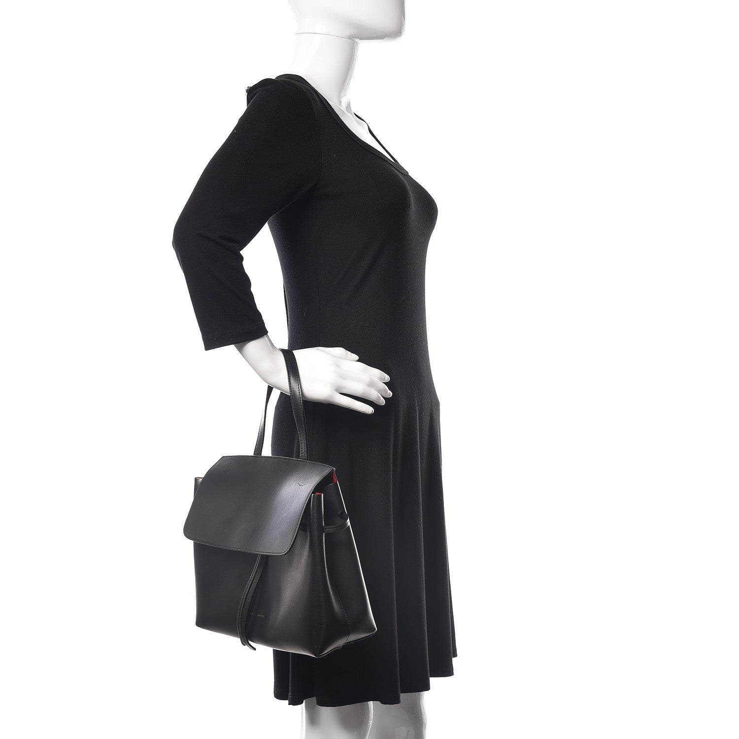 Mansur Gavriel Calfskin Mini Lady Bag Black Flamma 3 of 12