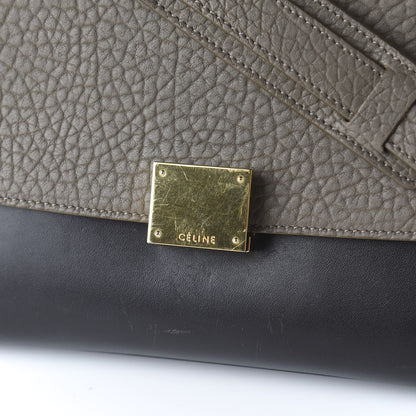 Celine Bullhide Calfskin Grained Nubuck Small Tri-Color Trapeze Taupe 8 of 11