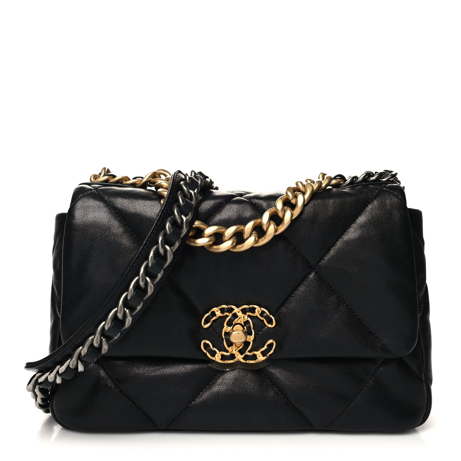 Chanel Lambskin Quilted Medium Chanel 19 Flap Black 1 of 10