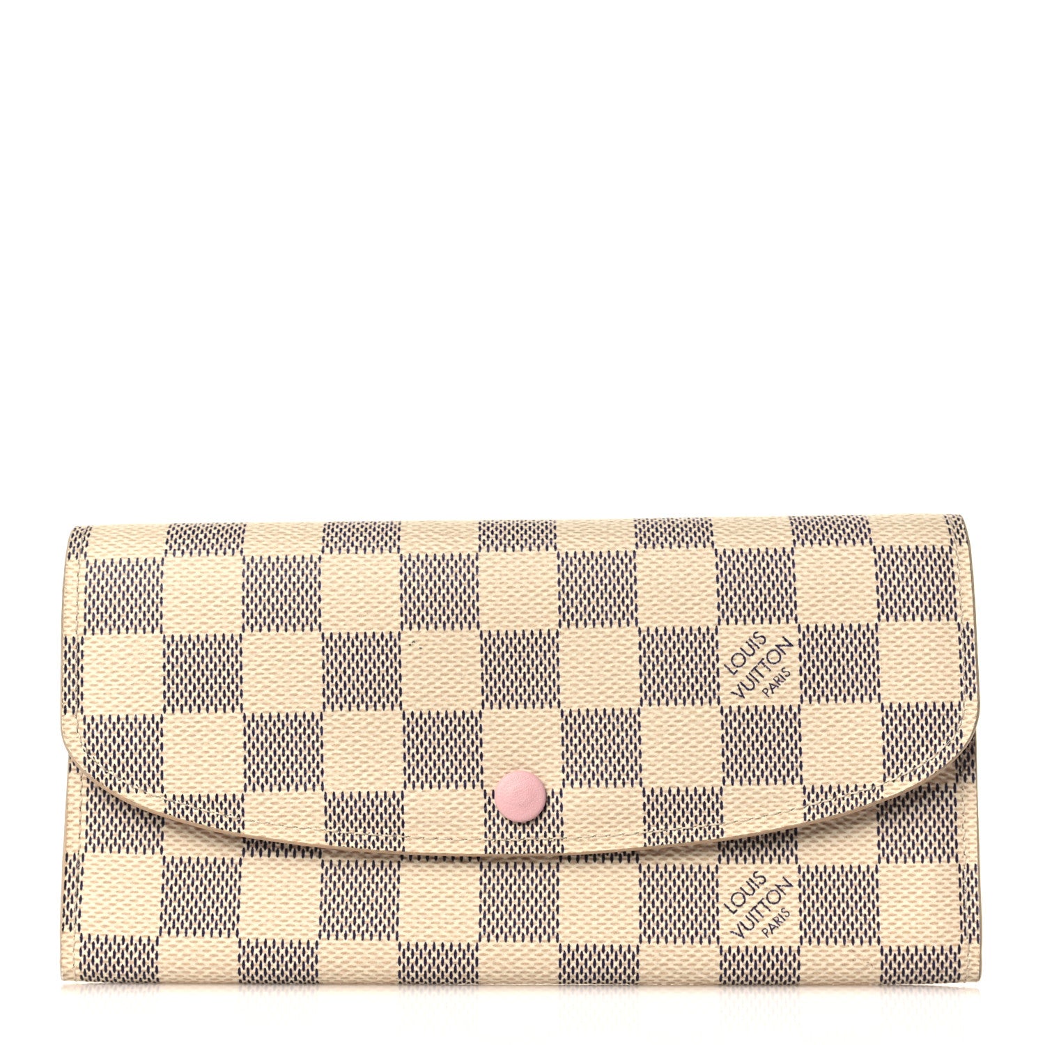 Louis Vuitton Damier Azur Emilie Wallet Rose Ballerine 1 of 5
