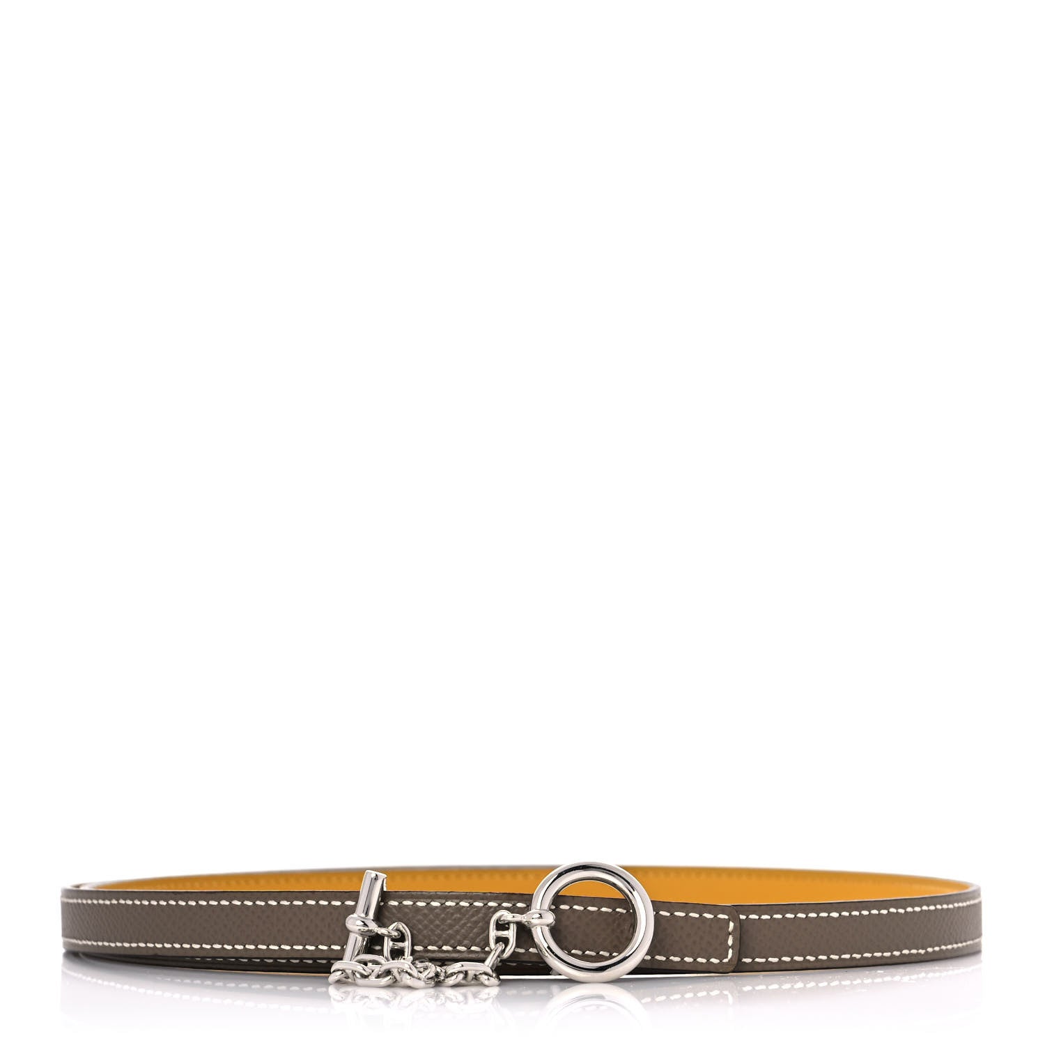 Hermes Epsom Swift Carrousel 13mm Belt 80 Etoupe Jaune Ambre 1 of 7