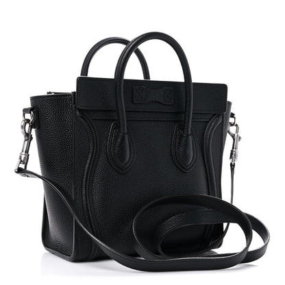 Celine Drummed Calfskin Nano Luggage Black 3 of 10