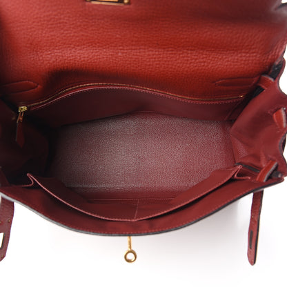 Hermes Taurillon Clemence Retourne Kelly 32 Rouge H 6 of 35