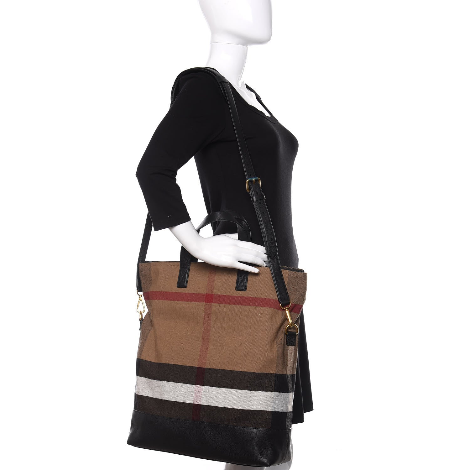 Burberry Canvas Check Armley Folding Messenger Black 2 of 12
