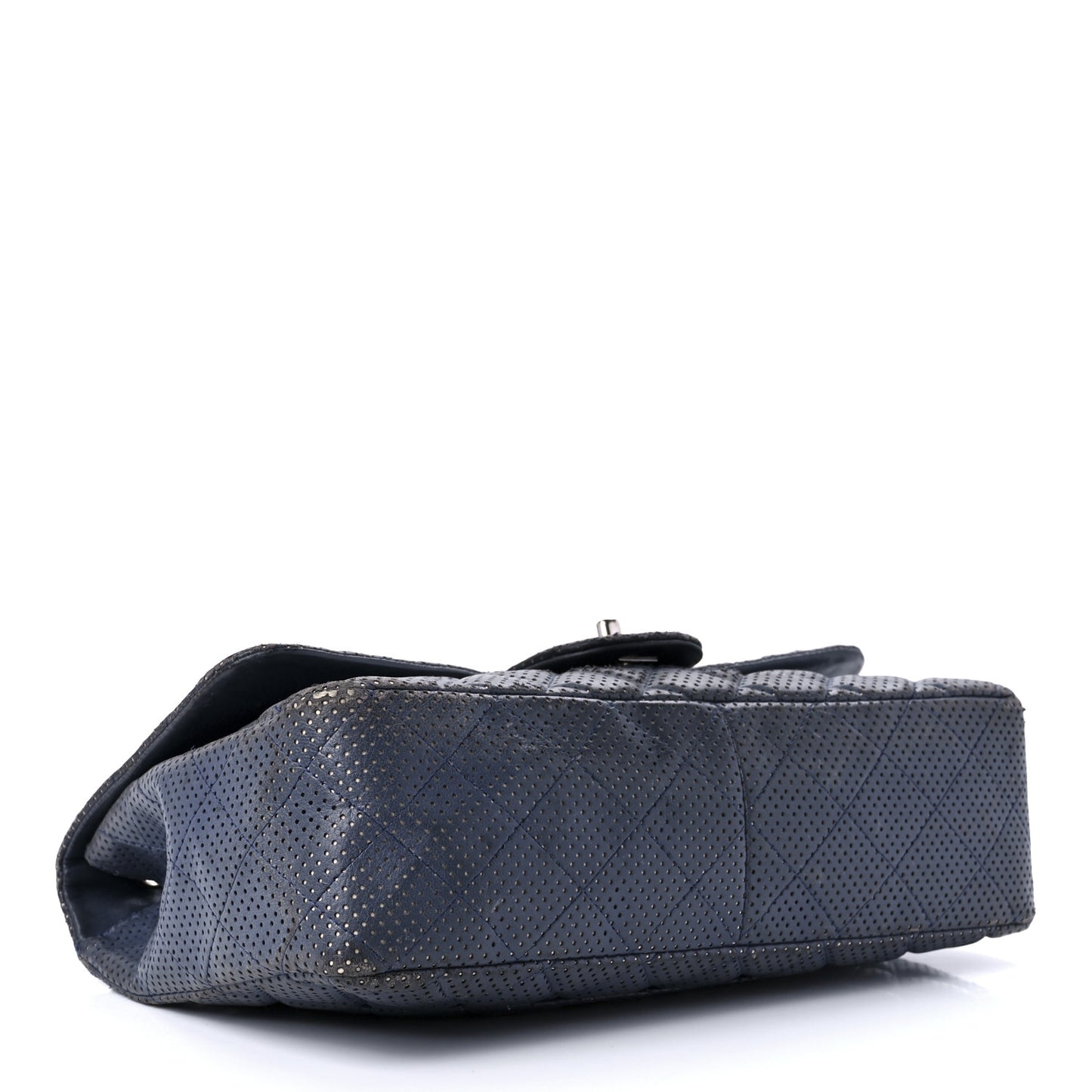Lambskin Perforated Jumbo Single Flap Blue