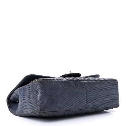 Chanel Lambskin Perforated Jumbo Single Flap Blue 4 of 15