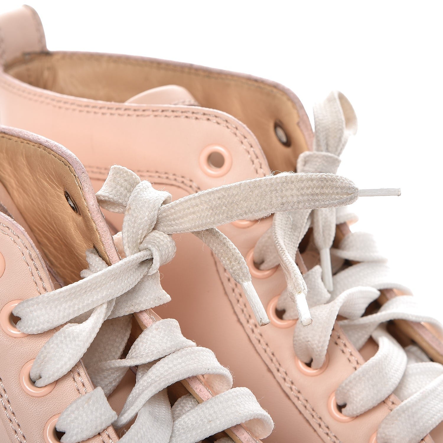 Christian Louboutin Patent Calfskin Lou Spikes Flat Sneakers 38 Poudre 11 of 28