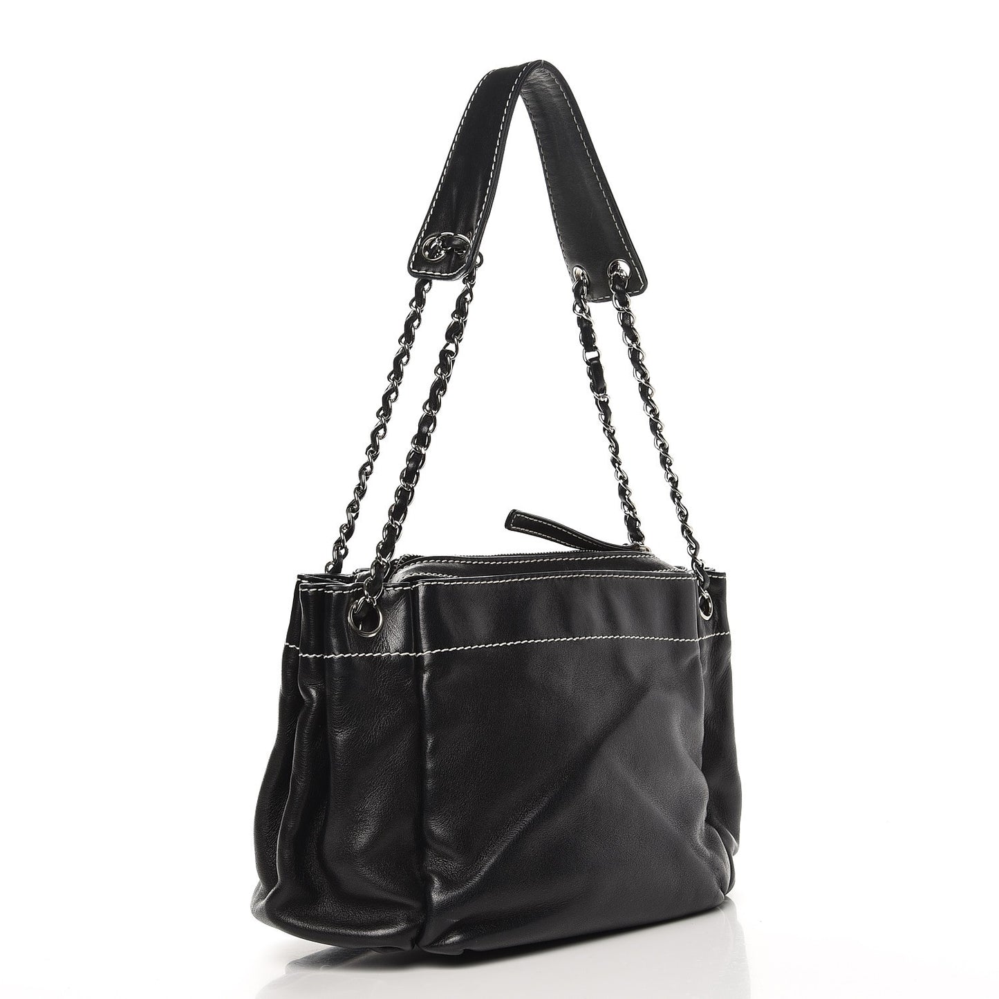 Lambskin Lax Accordion Hobo Black