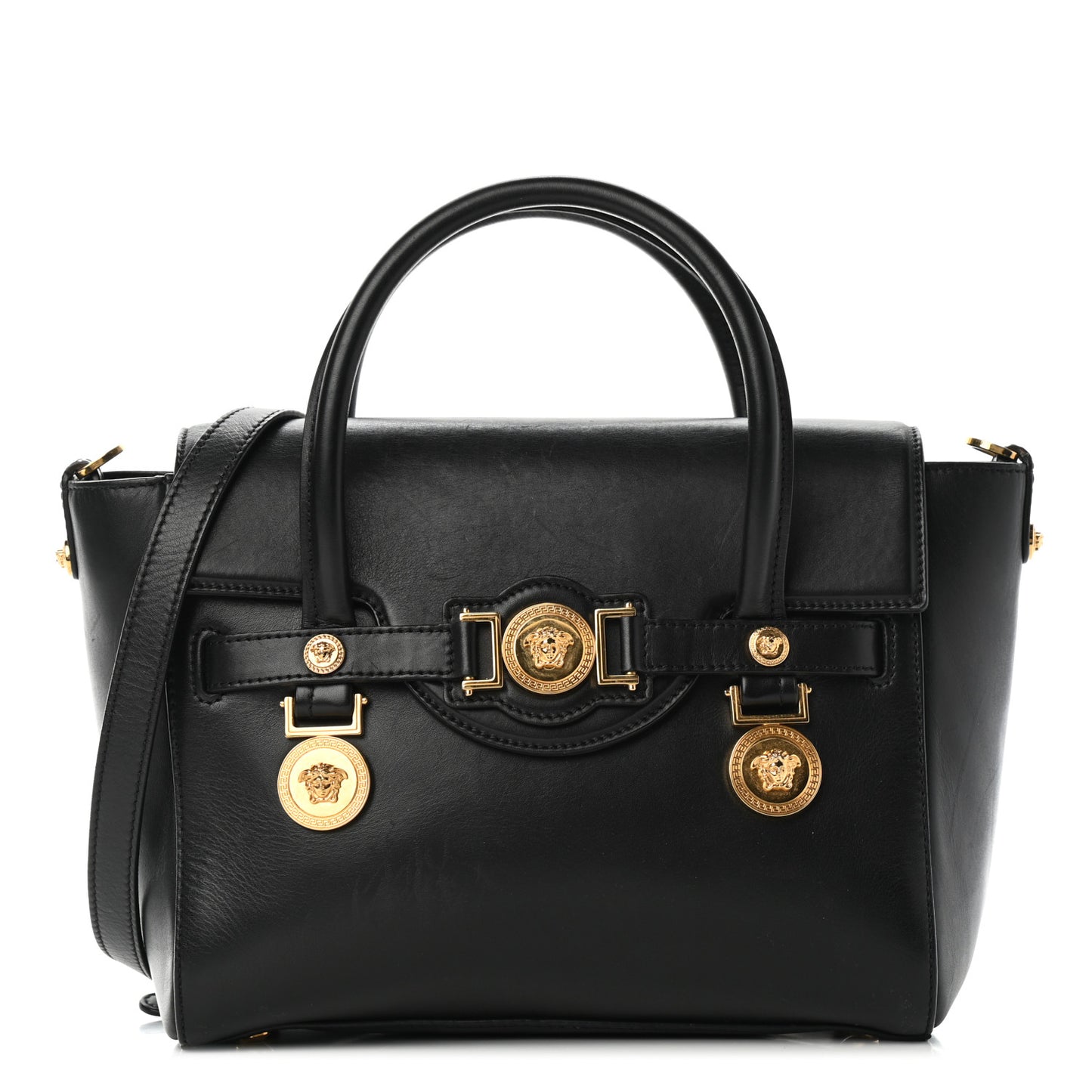 Calfskin Medusa Coin Tote Black