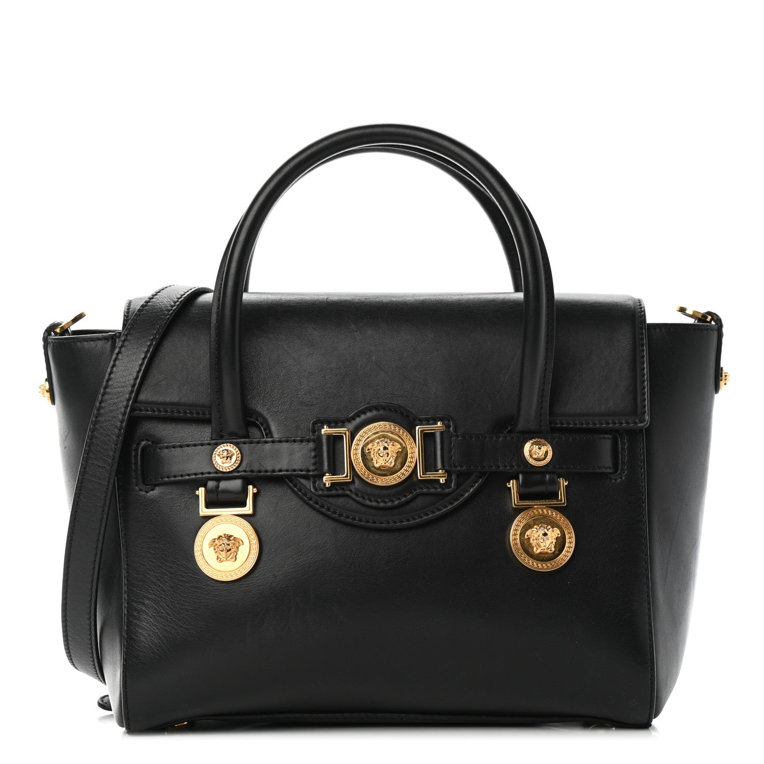 Versace Calfskin Medusa Coin Tote Black 1 of 5