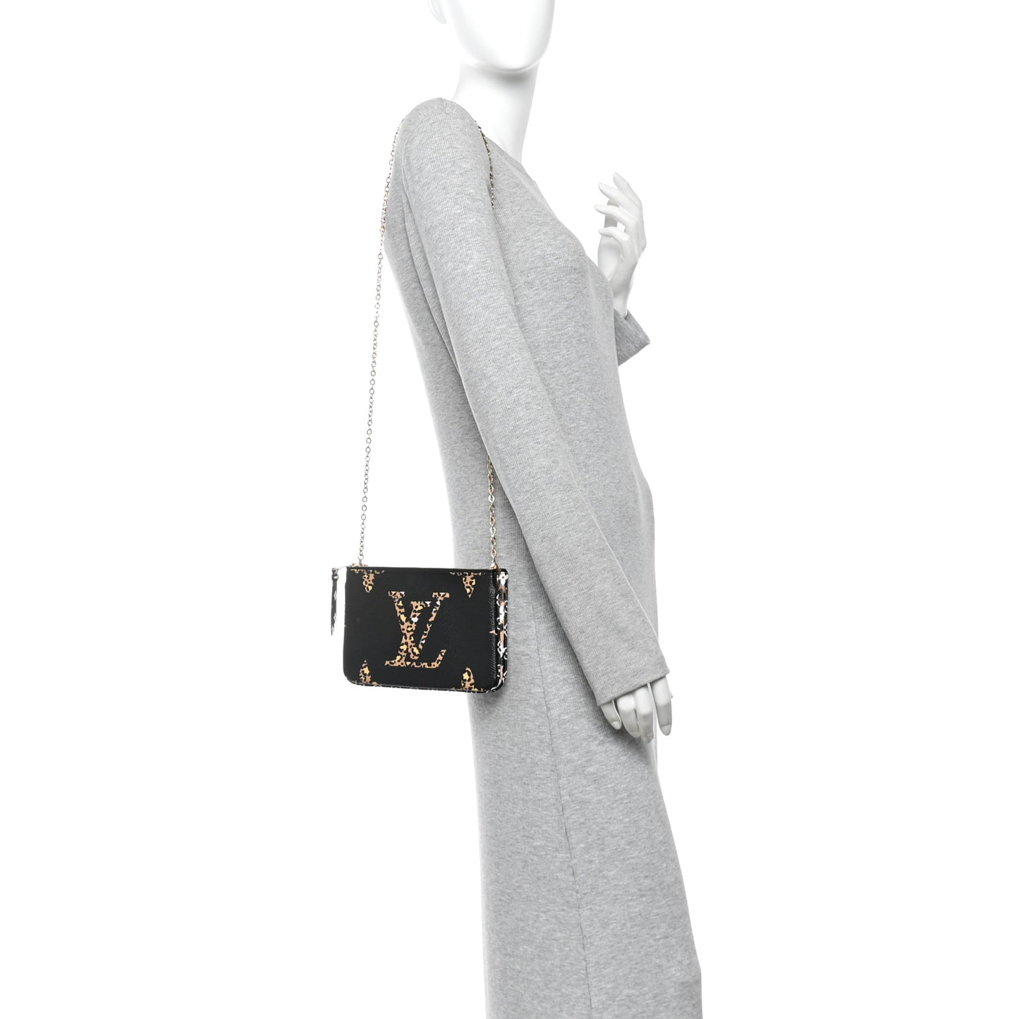 Monogram Giant Jungle Pochette Double Zip Black