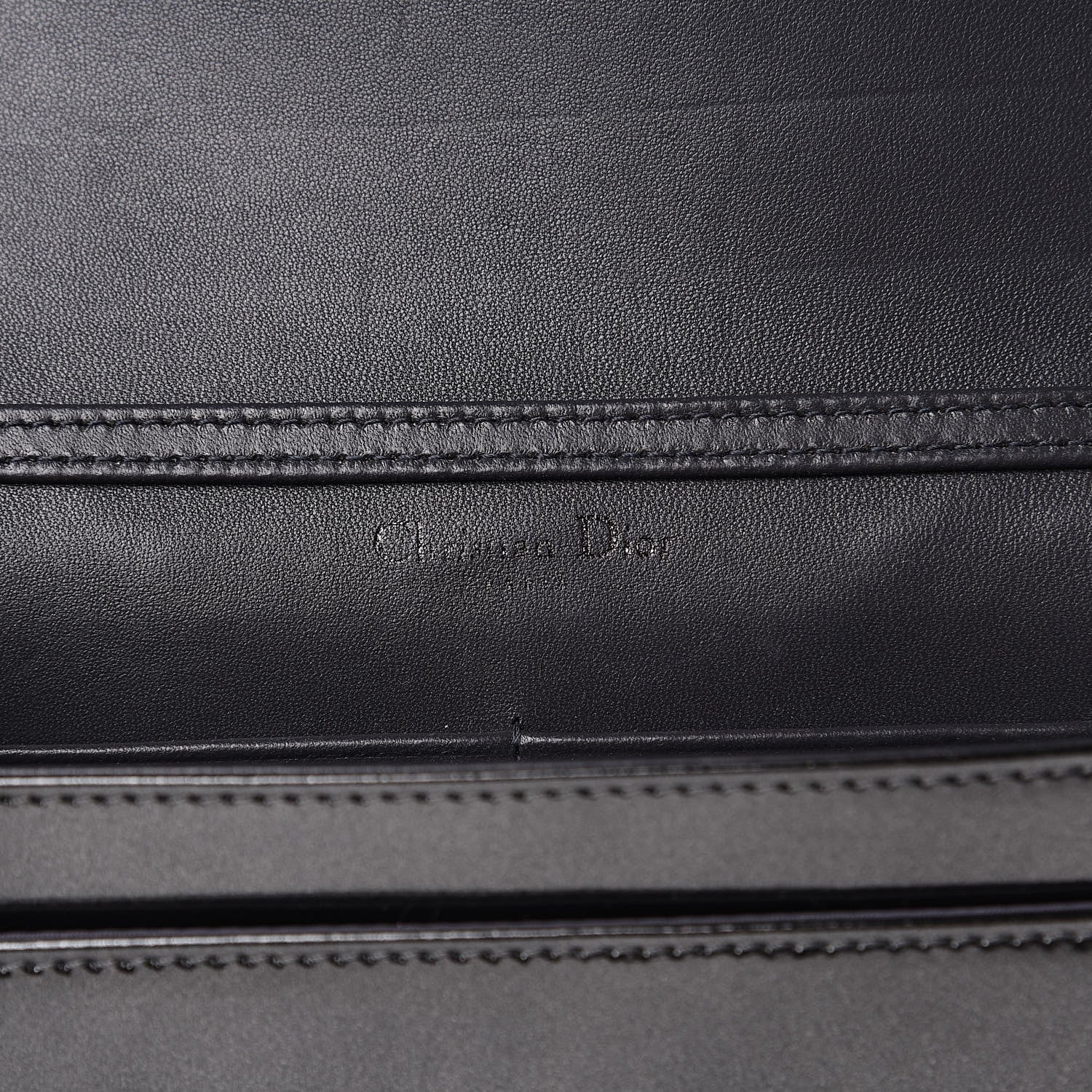 Christian Dior Metallic Patent Micro-Cannage Diorama Wallet on Chain Pouch Onyx Black 6 of 10